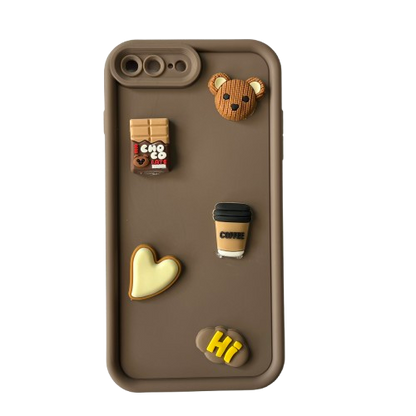 Cute Cartoon 3D Ball Coffee Silicone Mobile Back Case for iPhone 7, 7 Plus, 8, 8 Plus, X, XS, XR, XS Max, 11, 11 Pro, 11 Pro Max, 12, 12 Mini, 12 Pro, 12 Pro Max, 13, 13 Mini, 13 Pro, 13 Pro Max, 14