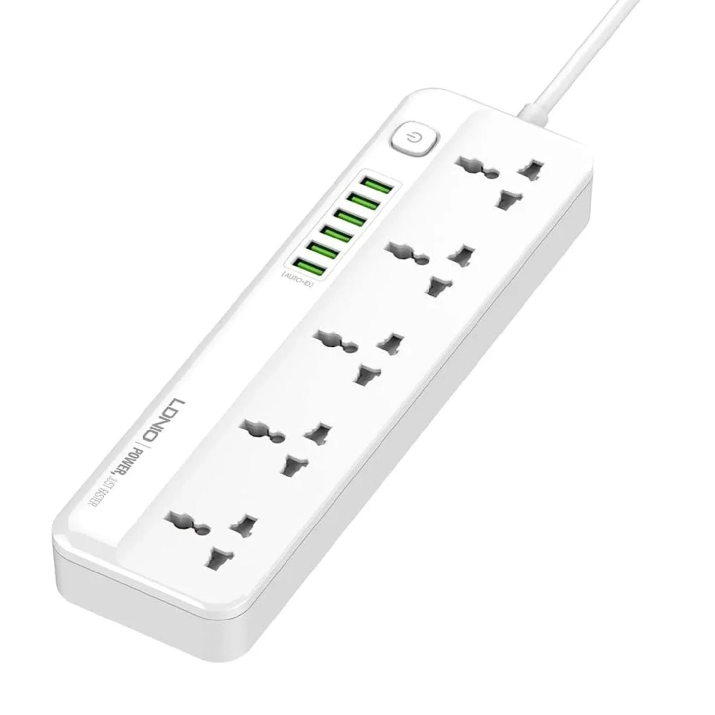 A LDNIO-SC5614-Power-Strip-Surge-Protector-with-5-AC-Outlets-6-USB-Extension-Power-Cord scaled with multiple USB-C and USB-A ports, shown on a clean white background.