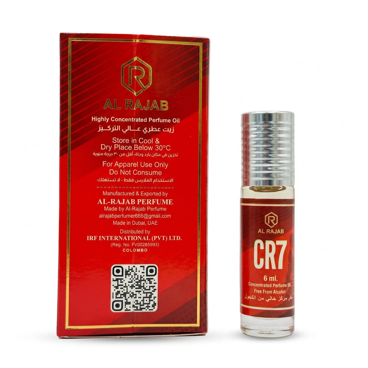 Al Rajab CR7 Concentrated Perfume Oil 6ml Alcohol-Free Roll-On Attar