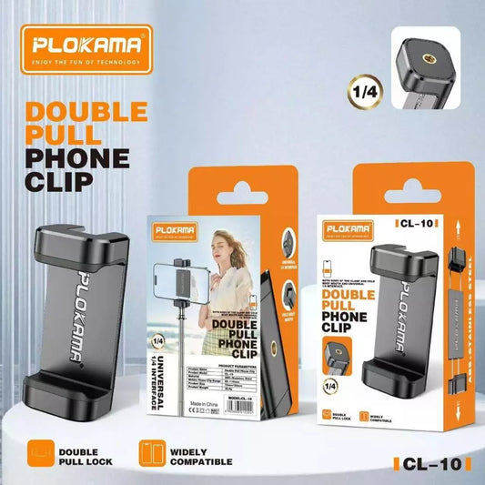 PLOKAMA CL-10 DOUBLE PULL PHONE CLIP Smartphone Tripod Holder