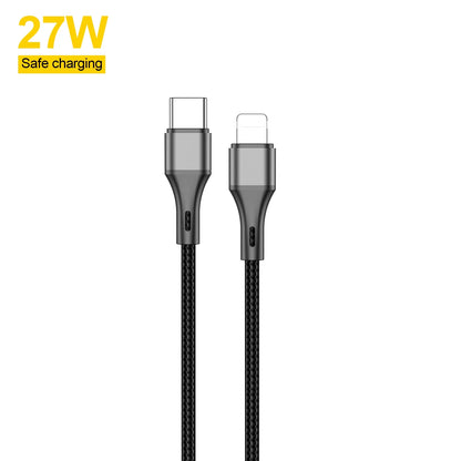 27W Fast Charging Cable USB-C to Lightning Nylon Braided Cable Data Transmission C to Lightning Cable