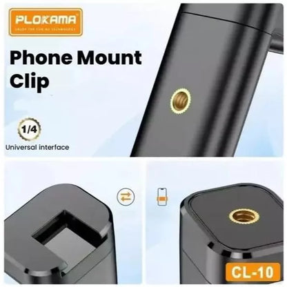 PLOKAMA CL-10 DOUBLE PULL PHONE CLIP Smartphone Tripod Holder