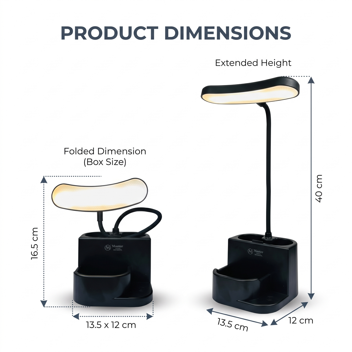 Master Rechargeable LED Desk Lamp with Pen & Phone Holder 3 Light Modes, Touch Control Table Lamp