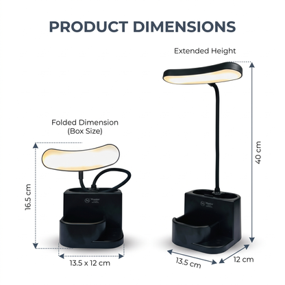 Master Rechargeable LED Desk Lamp with Pen & Phone Holder 3 Light Modes, Touch Control Table Lamp