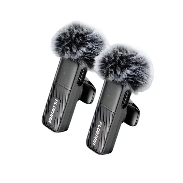 Plokama Type C & Lightning VM-20 2.4G Wireless Lavalier Microphone for Mobile & Camera for Vlogging, Interviews & YouTube Mic with Lightning Adapter