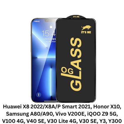 OG ESD Tempered Glass for Huawei X8 2022/X8A/P Smart 2021, Honor X10, Samsung A80/A90, Vivo V200E, iQOO Z9 5G, V100 4G, V40 SE, V30 Lite 4G, V30 SE, Y3, Y300