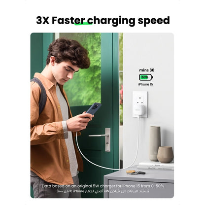 UGREEN 20W Charger with C to C Cable Type-C Fast Charger Set With Type-C to Type-C 1 Meter Cable CD137 – 45438 – 1 Year Warranty