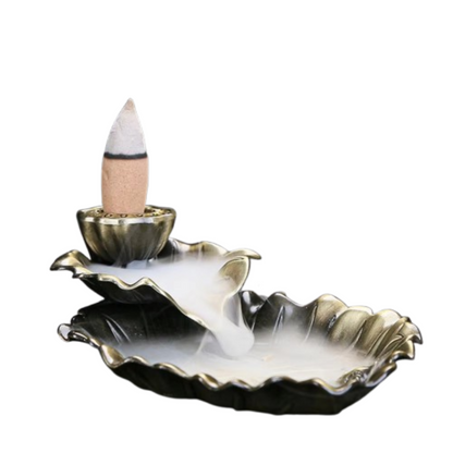Lotus Leaf Alloy Incense Burner – Elegant Aromatherapy Holder for Home & Office