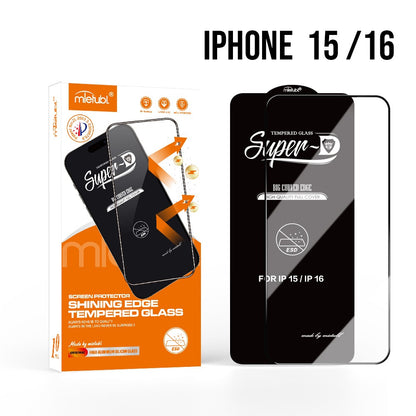 Super D Tempered Glass for iPhone 15 / 16 – HD Clear, 9H Hardness Full Screen Protector