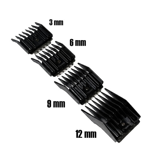 4 Detachable Hair Clipper Guide Combs – 3mm, 6mm, 9mm, 12mm (Universal Size)