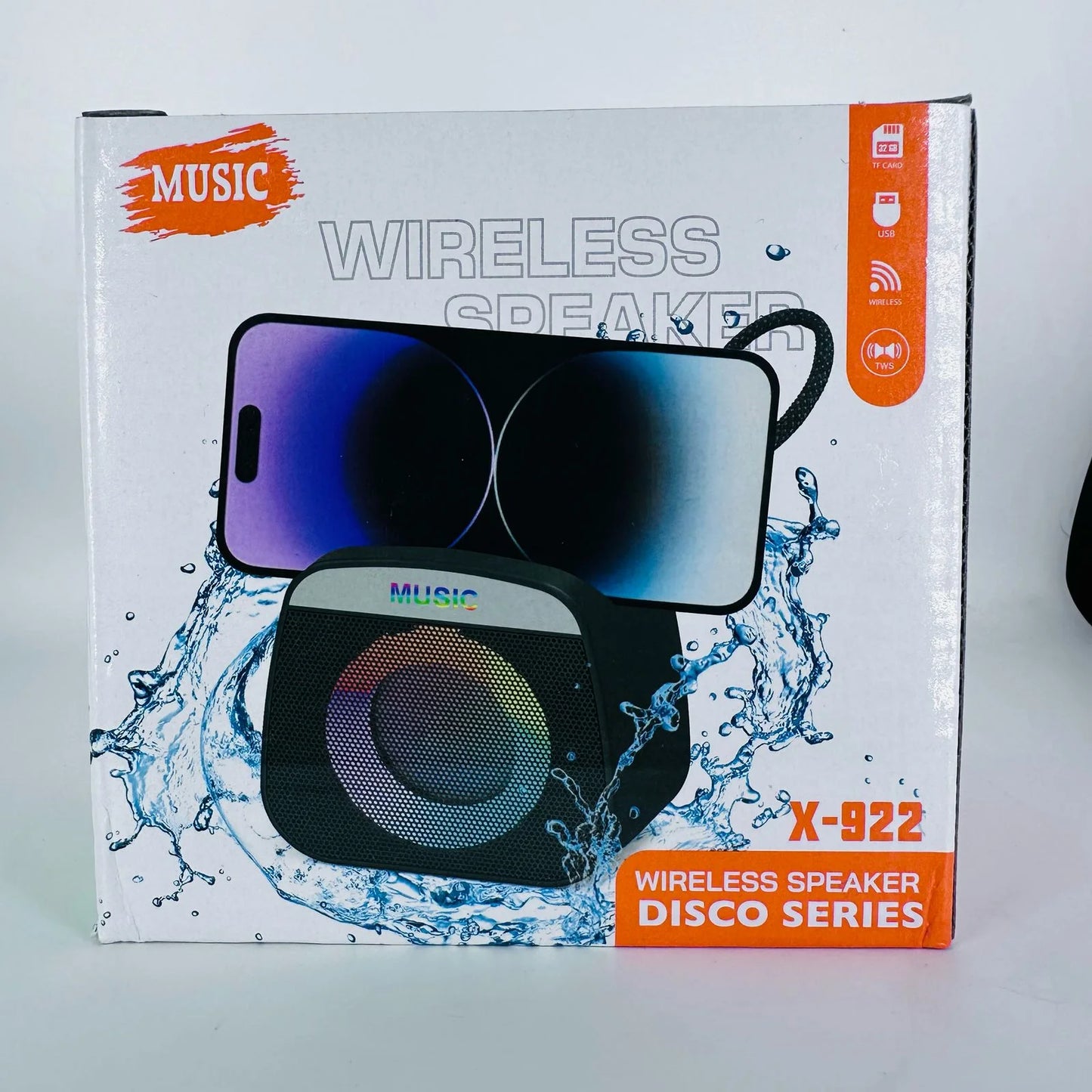 X-922 Wireless Bluetooth Speaker Portable High Bass Speaker with LED Lights, USB, FM & AUX Support