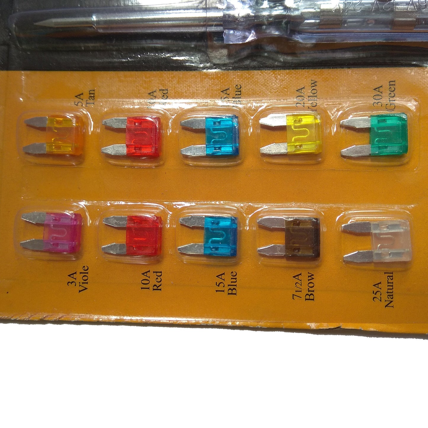 10pcs Car Motorcycle Plug-In Fuses Set with Tester | 10A to 30A Auto Blade Fuse Kit