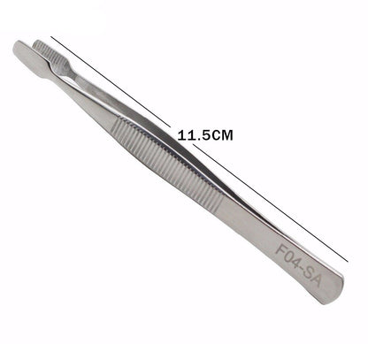 4Pcs Tweezer Set Stainless Steel Curved and Straight Precision Tools for Electronics and Nail Art