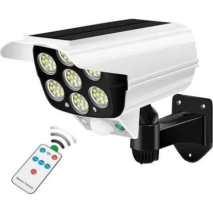 Solar Lights Outdoor Waterproof Motion Sensor Dummy Camera 77 LEDs Solar Spotlight Wall Street External Solar Lamp Garden Light