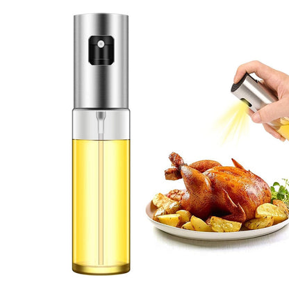 100ml Stainless Steel Oil Sprayer Bottle Leak-Proof Pump Dispenser for BBQ and Cooking