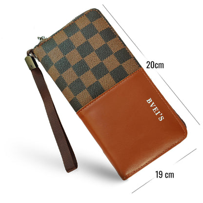 Honsun Bveis Long Men’s Plus Envelope Wallet – Large-Capacity Multi-Card Zippered Long Leather Wallet