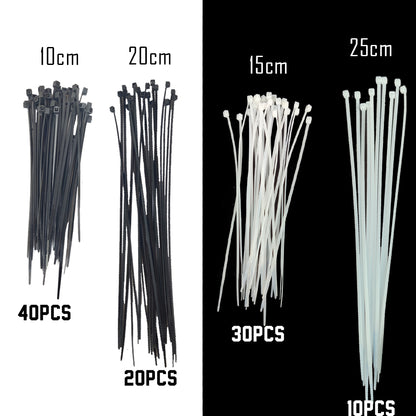 100PCS Self-Locking Nylon Cable Ties – Plastic Zip Wraps for Wire Management and Fastening