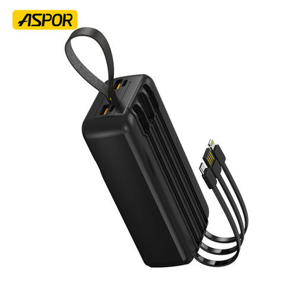 Aspor A317 22.5W 30000mAh Fast Charging Power Bank with 3 Cables (6M)