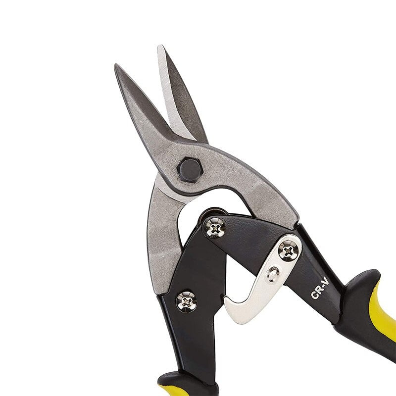 10-Inch Tin Snips Aviation Shears 250mm Cr-Mo Steel Straight Cut for Metal Sheet Cutting