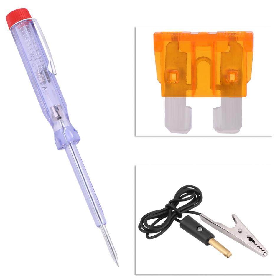 10pcs Car Motorcycle Plug-In Fuses Set with Tester | 10A to 30A Auto Blade Fuse Kit