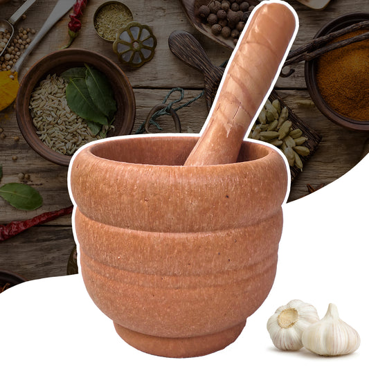 Manual Plastic Mortar and Pestle Grinder | Spice Crusher for Garlic, Herbs & Pepper