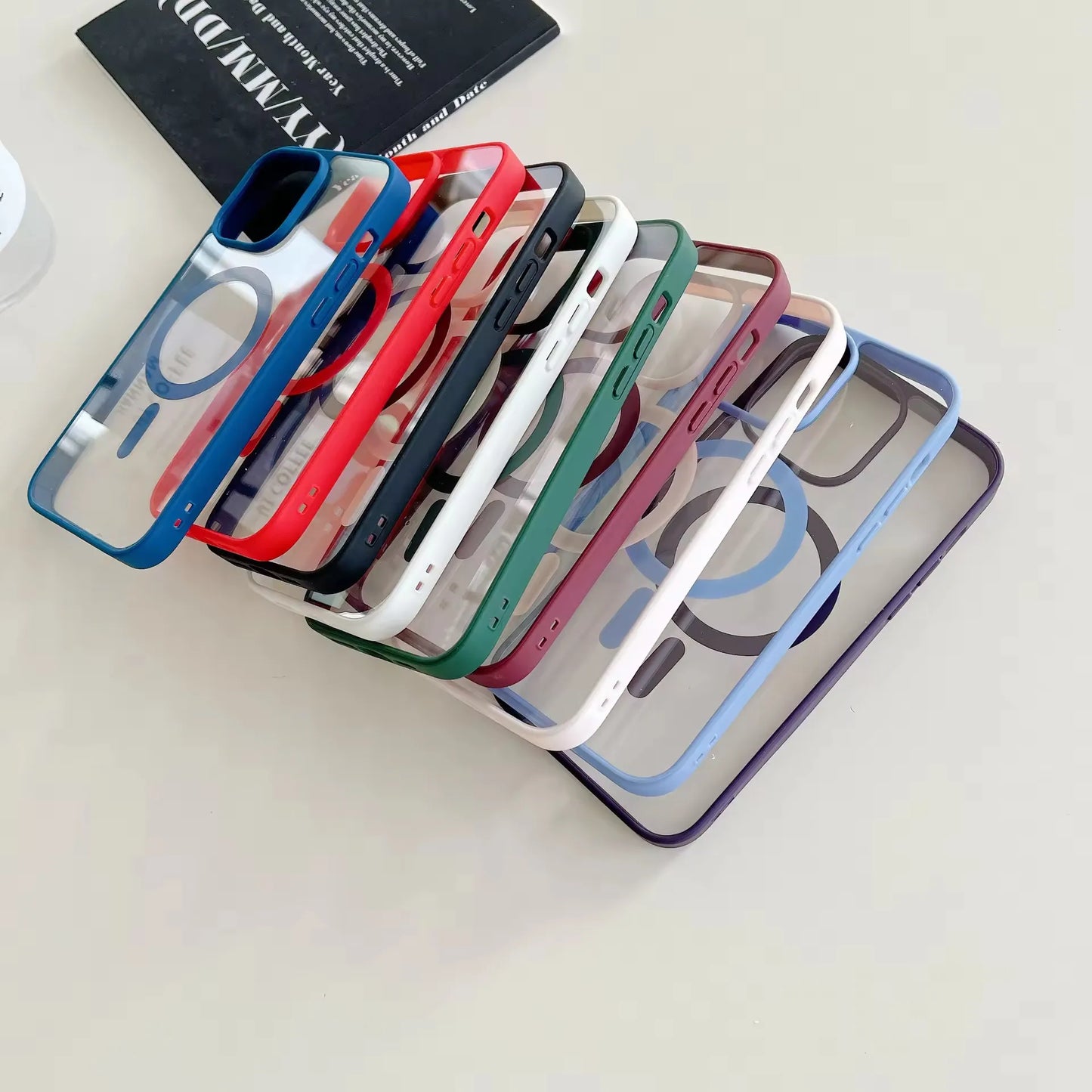 Hard Crystal Magnectic Case For iPhone 13 12 11 14 15 16 Pro Max XSMAX XR SE 7 8 For Magsafe Wireless Charging back Cover