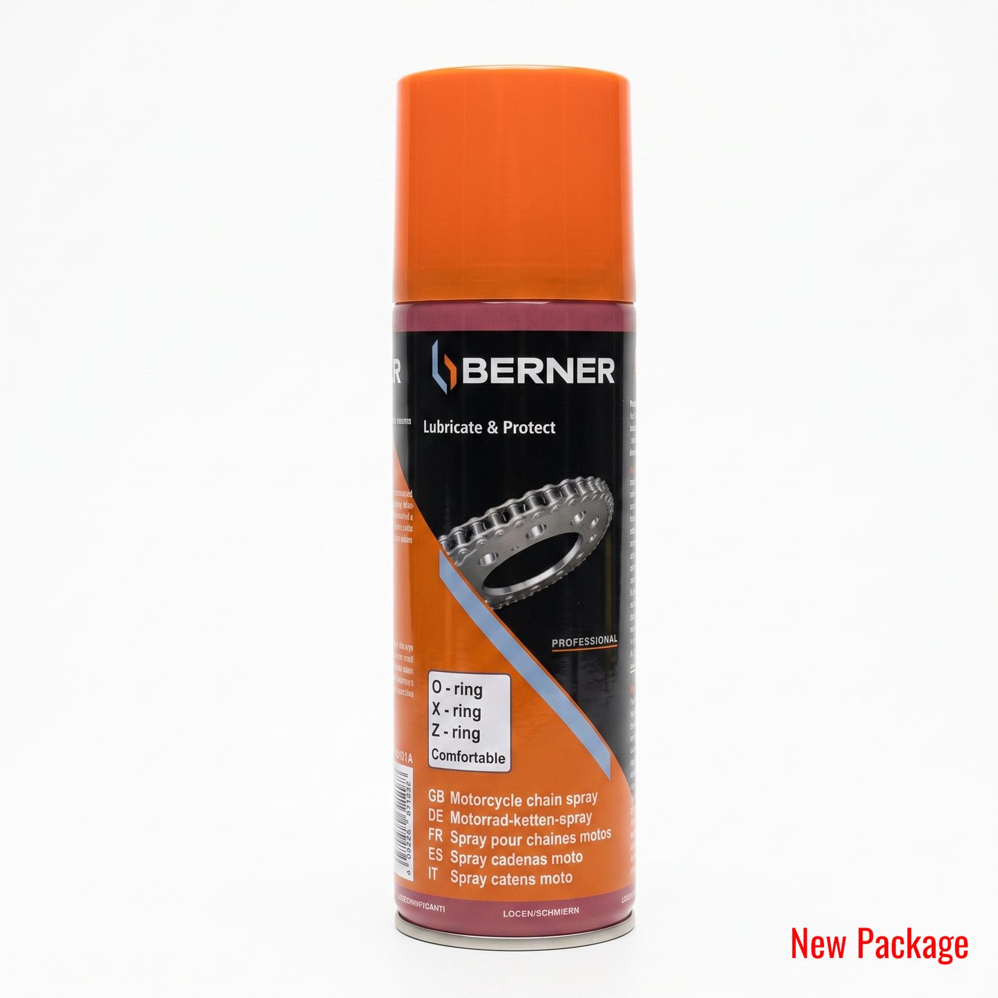 Berner Motorcycle Chain Grease Spray  High-Performance Chain Lubricant for Motorbikes 200ml