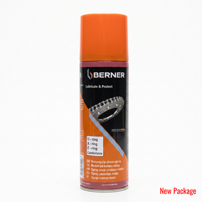 Berner Motorcycle Chain Grease Spray  High-Performance Chain Lubricant for Motorbikes 200ml