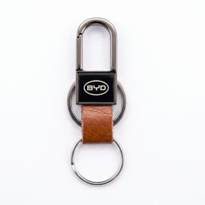 Premium Car Toyota BYD Suzuki Honda Nissan Logo Carabiner Keychain Leather & Gunmetal Zinc Alloy Keytag
