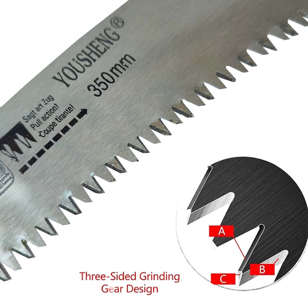 400mm Woodworking Pruning Saw with Hard Teeth – Heavy Duty Hand Saw for Cutting Wood