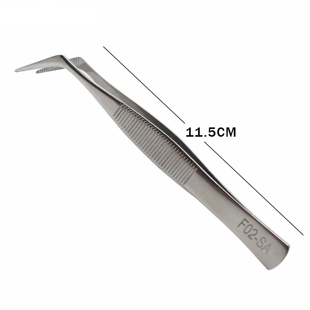 4Pcs Tweezer Set Stainless Steel Curved and Straight Precision Tools for Electronics and Nail Art