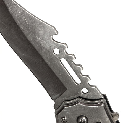 Classic Wood Grain Folding Pocket Knife Stainless Steel Clip-Point Blade for EDC, Camping & Outdoor Survival