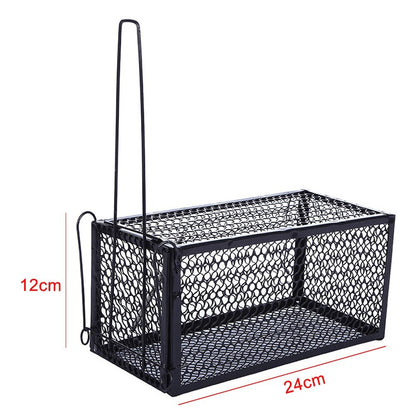 Humane Mouse and Rat Trap Live Catcher Bait Box Cage Rodent Control Iron Cage