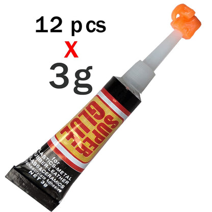 12 Pcs Super Glue Set for Wood Rubber Plastic Metal Leather Paper – Fast Dry Industrial Adhesive