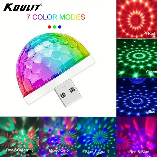 4W Sound Control Led Bulb USB Mini Disco Light,Party Lights Ball Sound Activated,DJ Disco Ball Stage Lights-Multi Colors LED Car Atmosphere Light,Karaoke