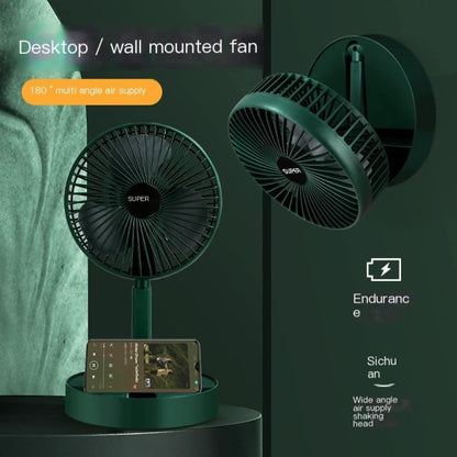 Desktop Electric Telescopic USB Rechargeable Fan 180° Adjustable Portable Mini Wireless Standing Fan