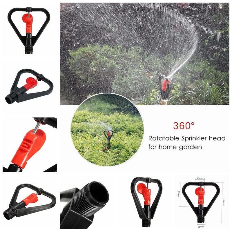 360 Degree Rotating Water Sprayer Nozzle Auto Irrigation Sprinkler Head for Garden Lawn