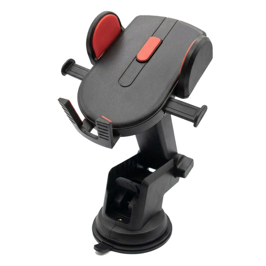 Black and red car phone holder on a white background