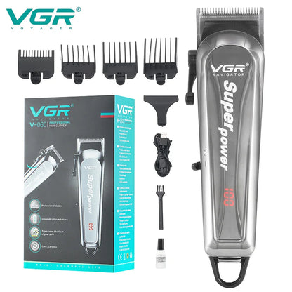 VGR V‑060 Electric Hair Clipper Professional Men’s Trimmer with Limit Combs for Personal & Barber Use