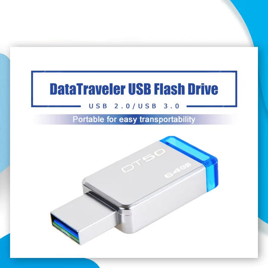 Kingston DT50 USB 3.0 Flash Drive 16GB, 32GB, 64GB, 128GB High-Speed Metal Pendrive