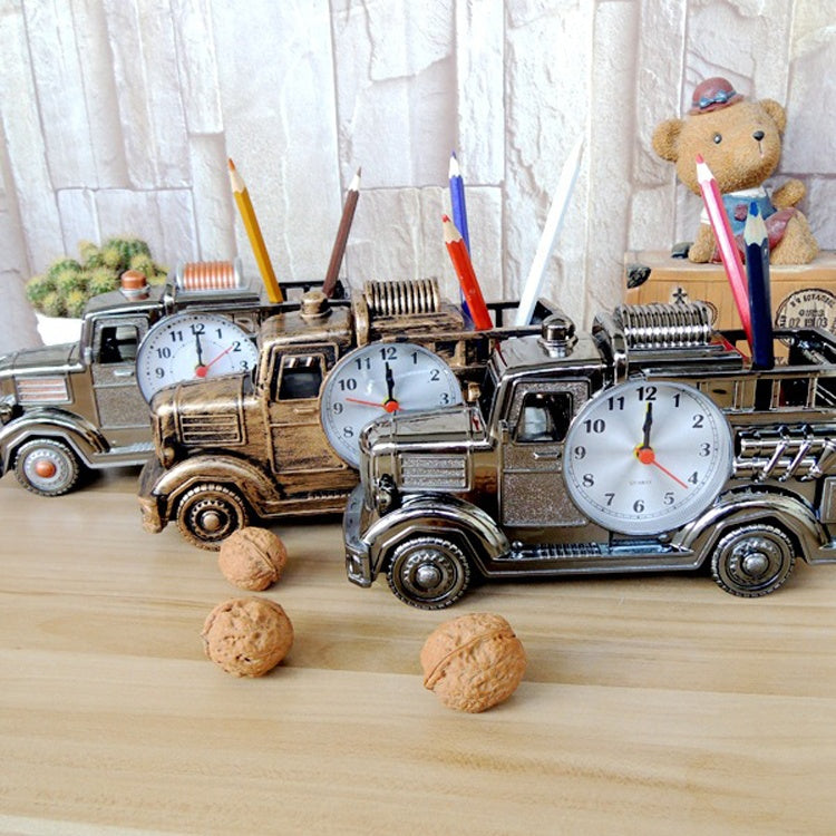 Truck Model Decorative Alarm Clock Unique Desk Clock with Plastic Missile & Handgun Design