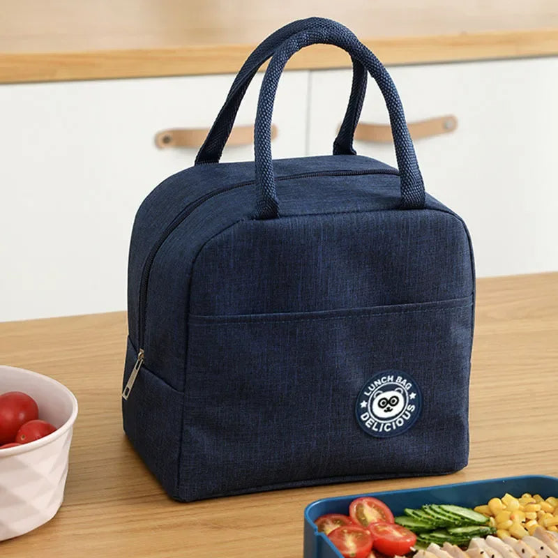 Insulated Lunch Bag Portable Bento Meal Pack with Aluminum Foil Lining for Hot & Cold Food Storage
