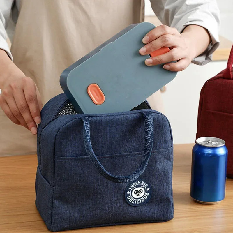 Insulated Lunch Bag Portable Bento Meal Pack with Aluminum Foil Lining for Hot & Cold Food Storage