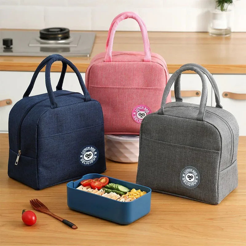 Insulated Lunch Bag Portable Bento Meal Pack with Aluminum Foil Lining for Hot & Cold Food Storage