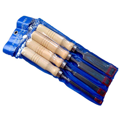 4Pcs Woodworking Chisels Set 1/4 1/2 3/4 1 Inch Woodcarving Firmer Chisel Set for Carpentry