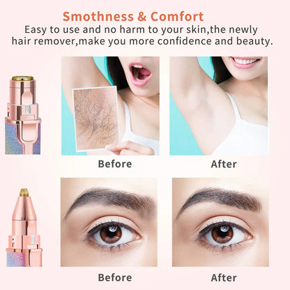 USB Rechargeable Eyebrow Trimmer and Shaver 2 in 1 Facial Mini Hair Remover for Women