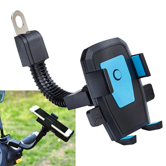 Motorcycle Scooter Mobile Phone Mount Holder Adjustable Rearview Mirror Stand Support for Samsung Huawei Xiaomi
