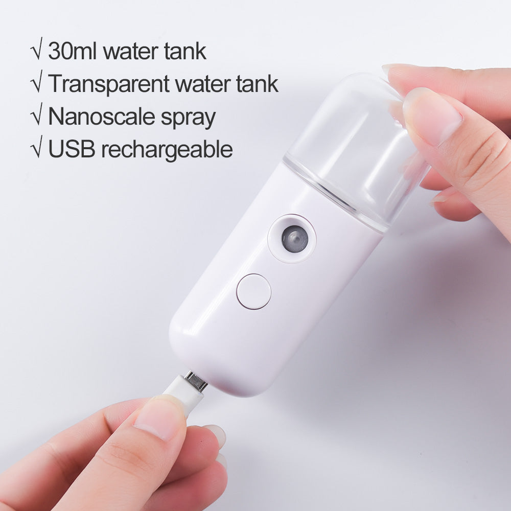 Mini Facial Steamer USB Nebulizer Facial Sprayer Humidifier Hydrating Moisturizing Beauty Skin Care Tool for Women