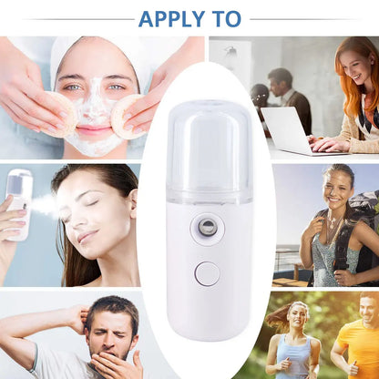 Mini Facial Steamer USB Nebulizer Facial Sprayer Humidifier Hydrating Moisturizing Beauty Skin Care Tool for Women