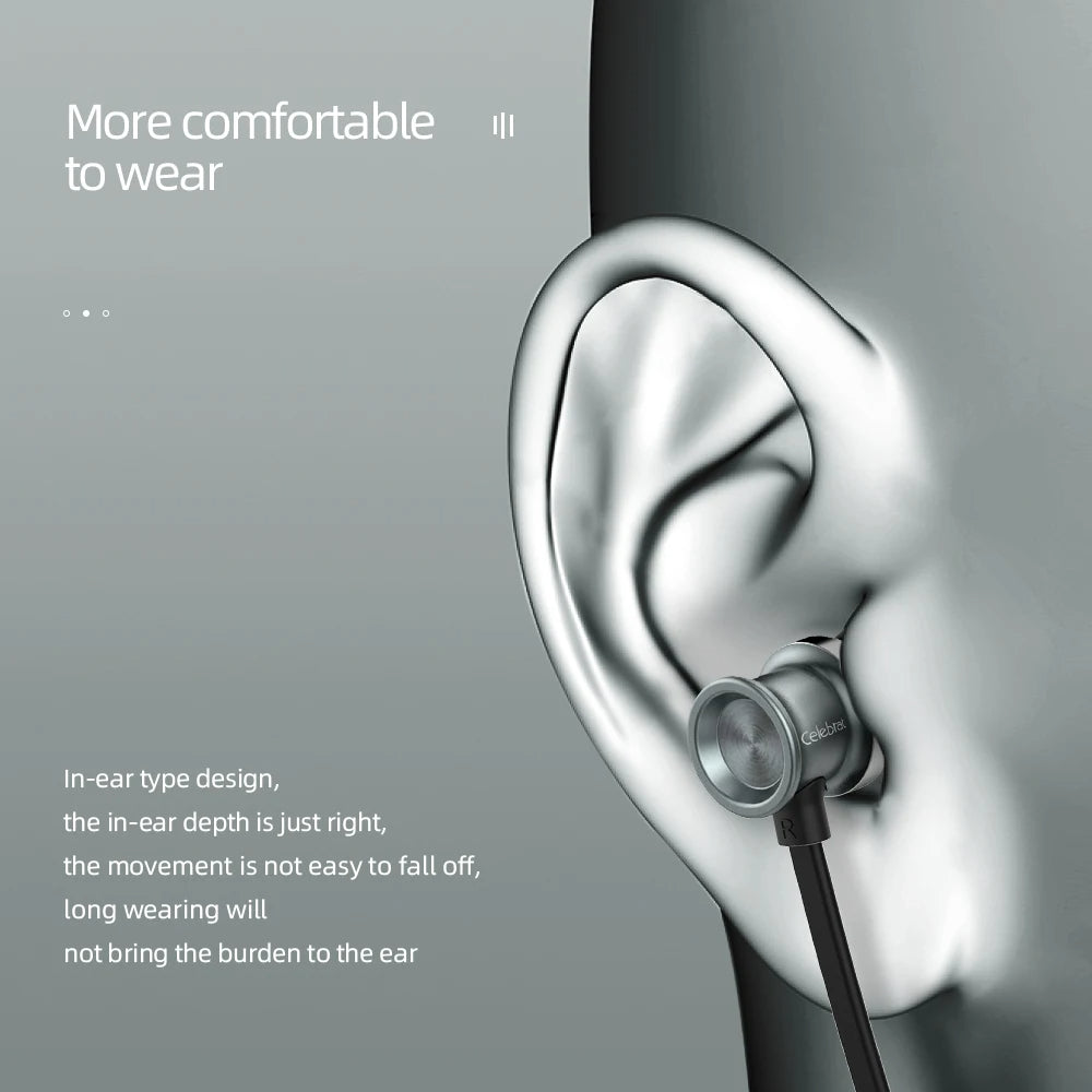 Celebrat D7 Wired Earphones 3.5mm In‑Ear HiFi Headphones with Mic – Deep Bass Wired Headset for Mobile Phones